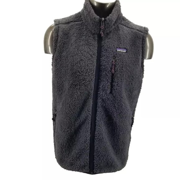 Patagonia Vest Mens Large Gray Los Gatos Fleece Fuzzy Full Zip
